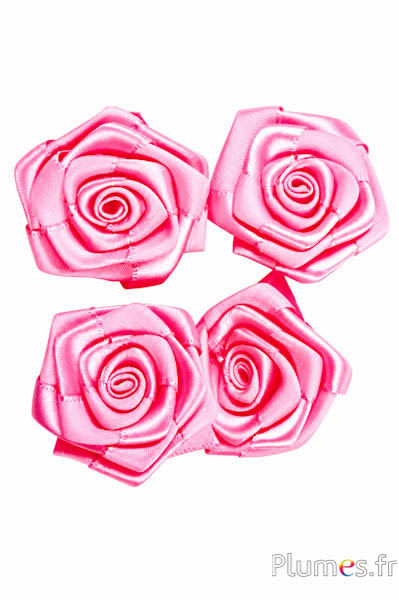 Fiori in raso - Ø 4 cm - rosa